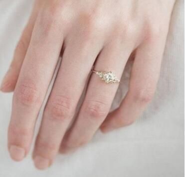 Diamond rhinestone crystal zircon square ring