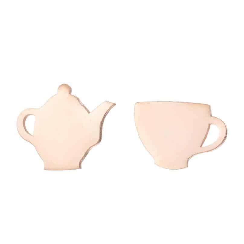 wide range of stainless steel stud earrings rose gold kettle/cup