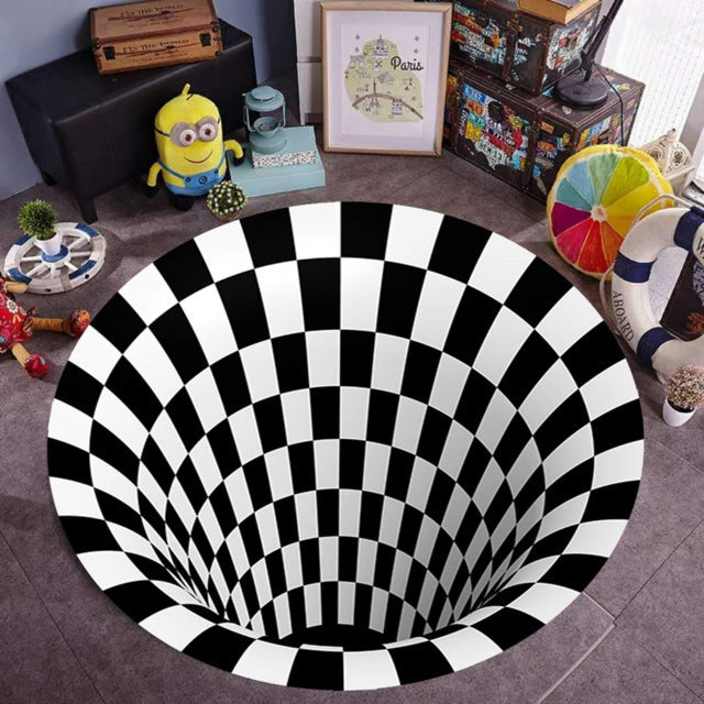 3D Vortex Illusion Carpet Funny Optical Floor Mat Gift for girlfriend for mother mom mum dad father brother boyfriend lover sister best friend housewarming new marriage neighbor surprise special unique