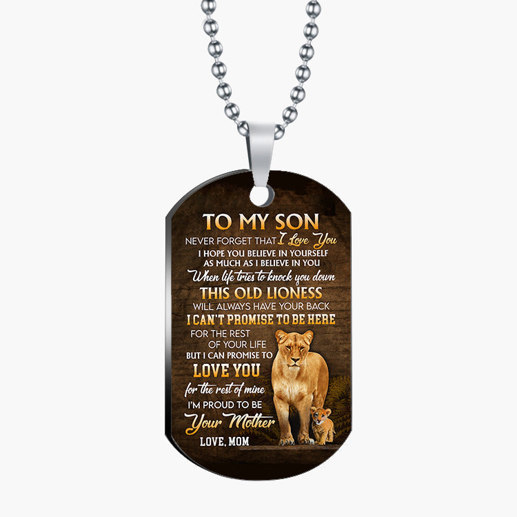 Animal Stainless Steel To My Son Necklace Key Chain