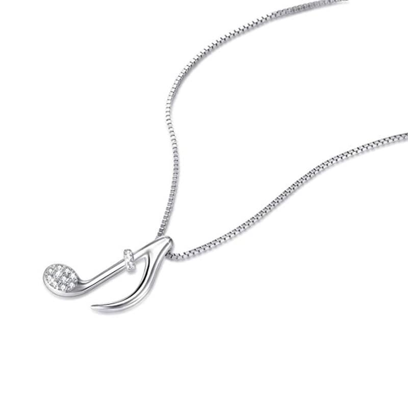 YFN Music Note Quaver Pendant Pave Necklace