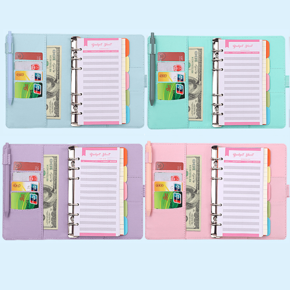 A6 Budget Binder - Mixed Color with Button (5 colors)