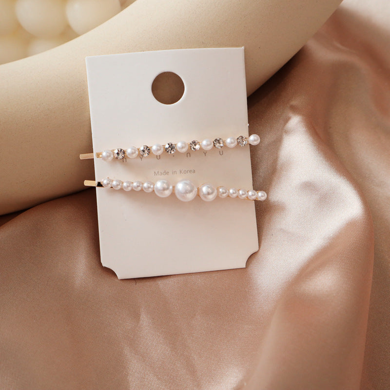 Pearl flower hair clip rhinestone