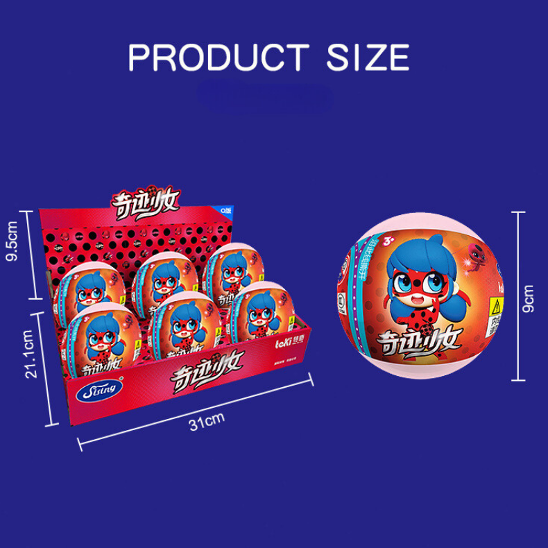 Box of 6 non-repetitive Miraculous: Ladybug & Cat Noir Chibi Figure Blind Box (Official Licensed)