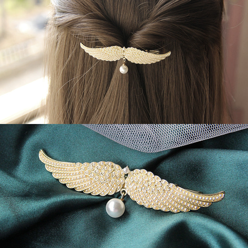 Full Diamond Delicate Hairpin Angel Wings Alloy Top Clip  Duckbill Clip Korean