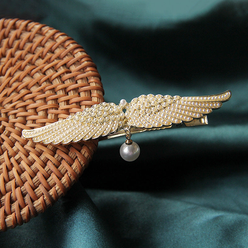 Full Diamond Delicate Hairpin Angel Wings Alloy Top Clip  Duckbill Clip Korean