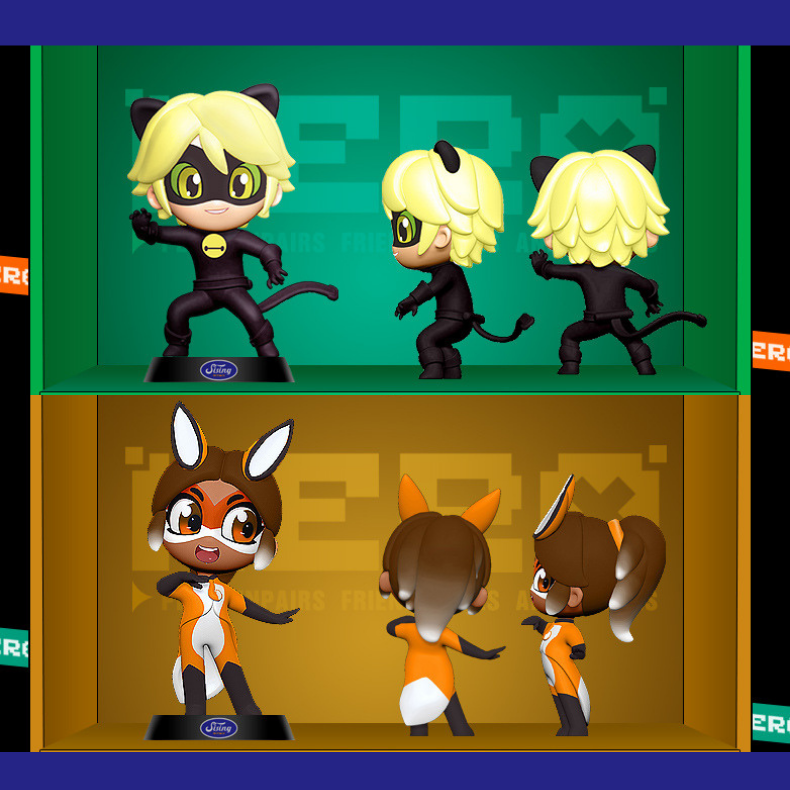 Box of 6 non-repetitive Miraculous: Ladybug & Cat Noir Chibi Figure Blind Box (Official Licensed)