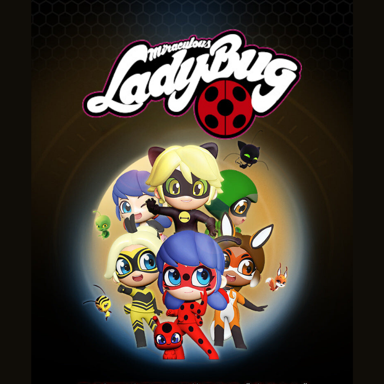 Box of 6 non-repetitive Miraculous: Ladybug & Cat Noir Chibi Figure Blind Box (Official Licensed)