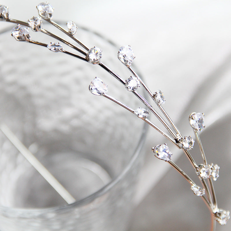 Zircon Willow Branch Rhinestone Thin Headband
