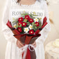 Red Hand-woven Wool Bouquet Mixed Artificial Flower Exquisite FINISHED PRODUCT