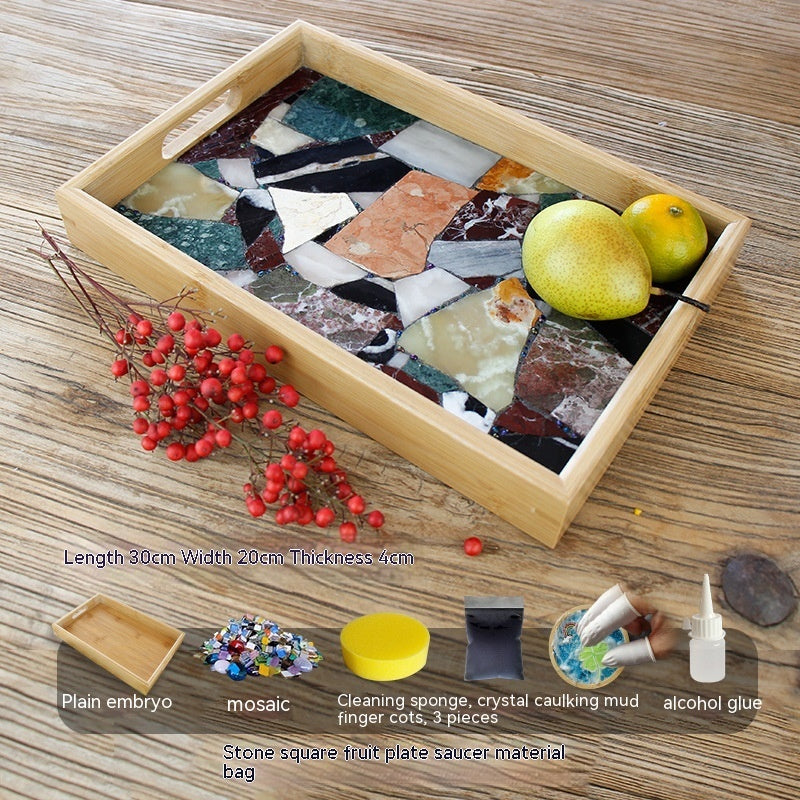 DIY Mosaic Fruit Tray Material Package Tea tray Cake Tray Food tray Fruit Tray handscraft pack material kit unique customized gift present for birthday aniversary handmade