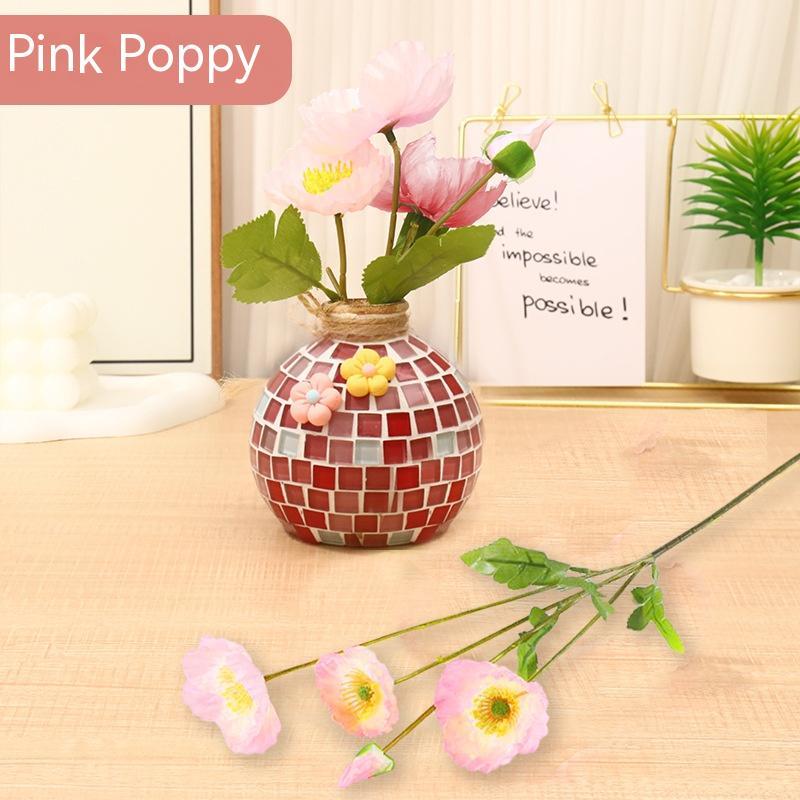 Adding Flowers - DIY Mosaic Vase Handmade Material Kit