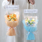 Finished Artificial Flower Wool Flowers Knitted Puff Bouquet Handbag