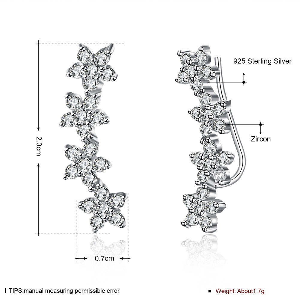 Flower Zircon Stud Earrings