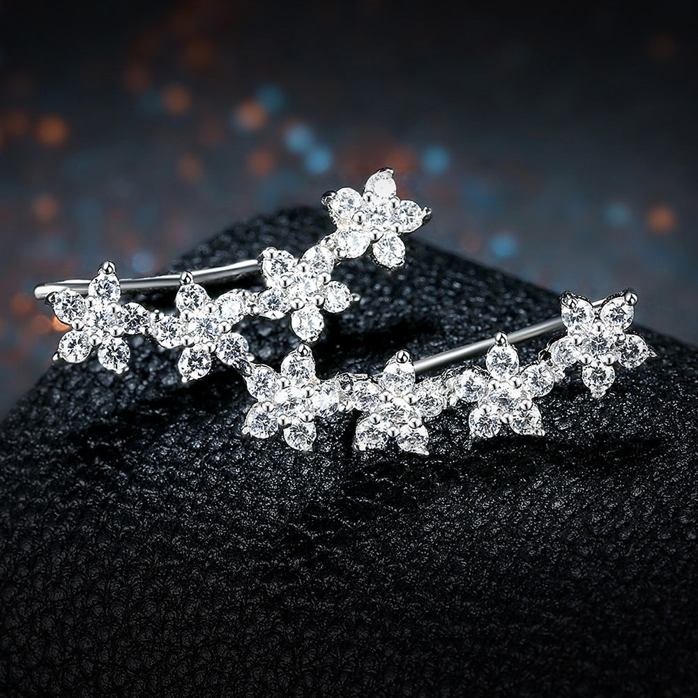 Flower Zircon Stud Earrings