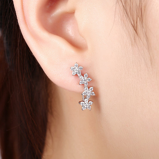 Flower Zircon Stud Earrings