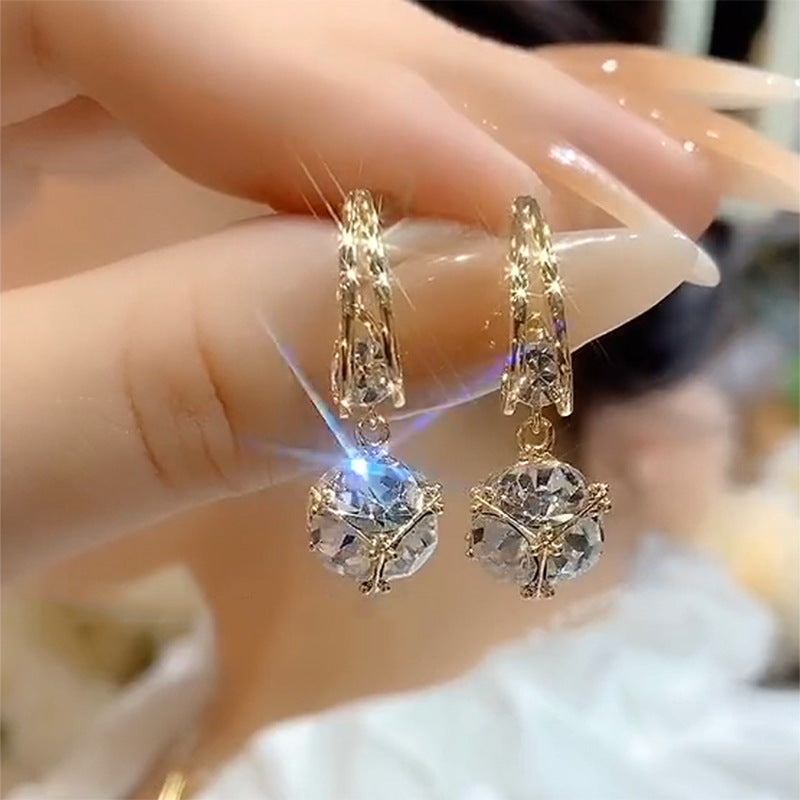 Trendy Niche Design Zircon French Crystal Earrings