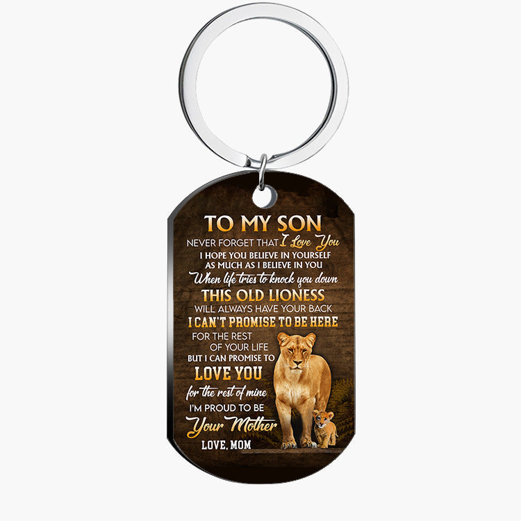 Animal Stainless Steel To My Son Necklace Key Chain