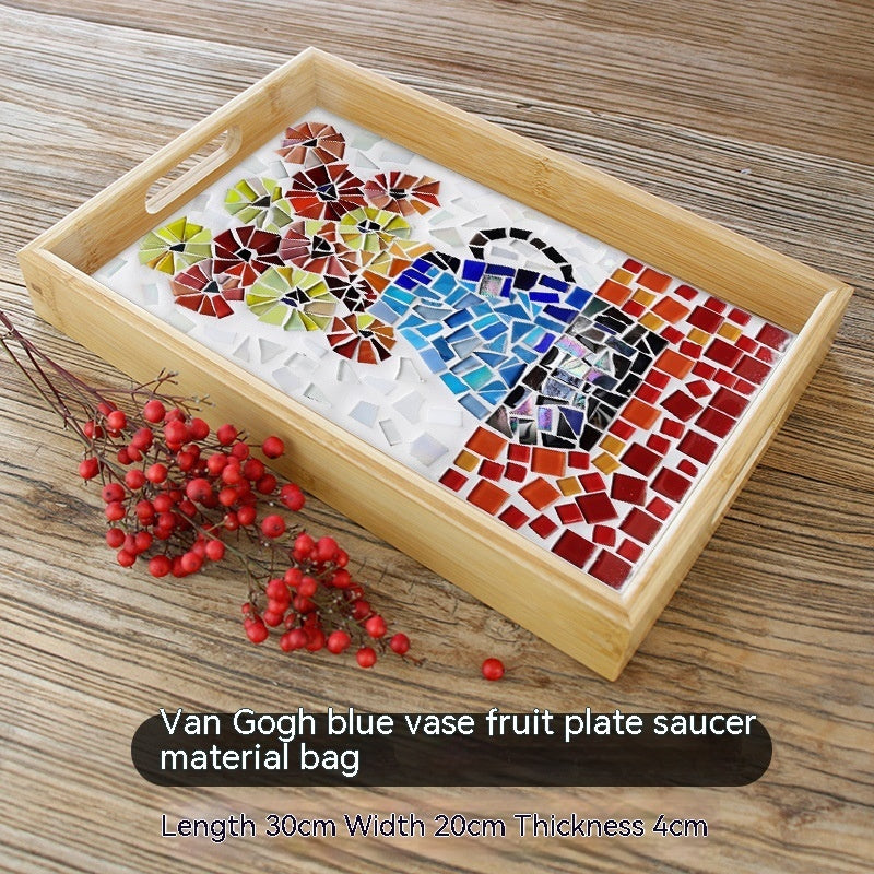 DIY Mosaic Fruit Tray Material Package Tea tray Cake Tray Food tray Fruit Tray handscraft pack material kit unique customized gift present for birthday aniversary handmade