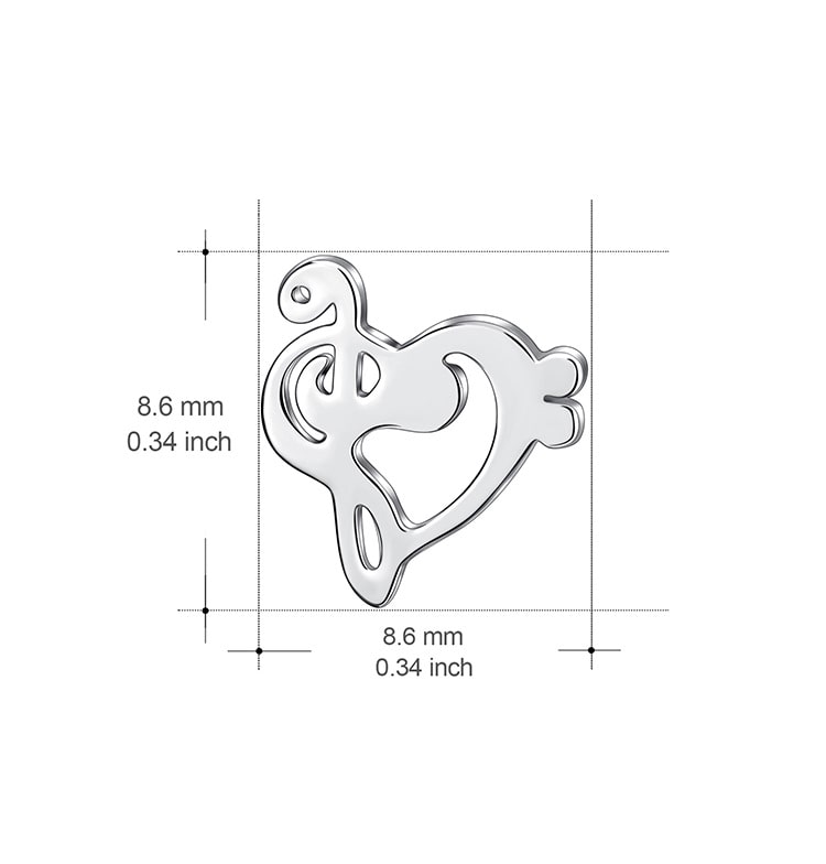 YFN S925 Silver Music Note Stud Earrings