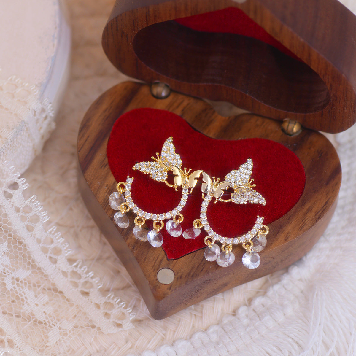 Luxury Butterfly Tassel Zircon Earrings