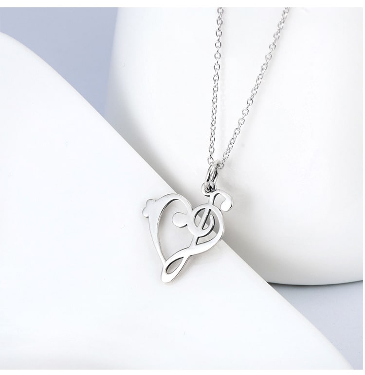 YFN S925 Sterling Silver Music Notes Necklace