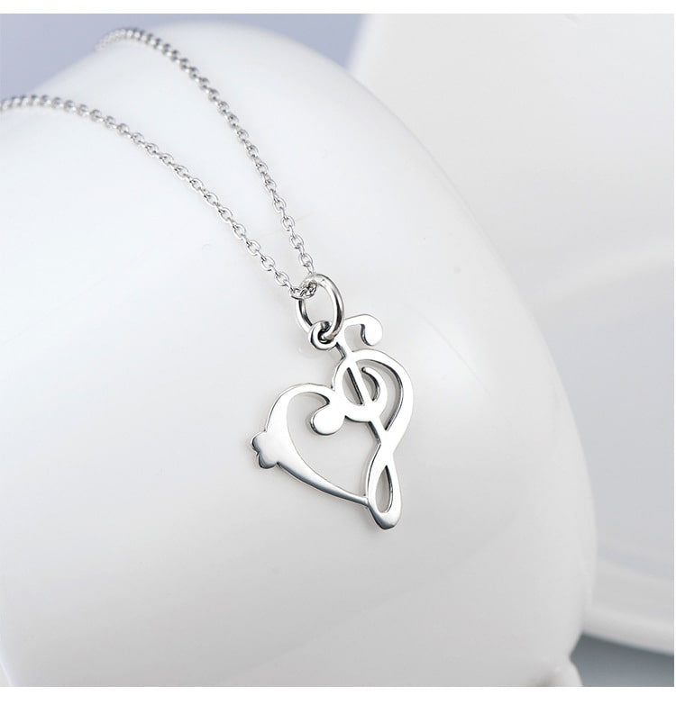 YFN S925 Sterling Silver Music Notes Necklace