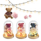 Eternal Preserved Rose Gift Box With Bear & Lights