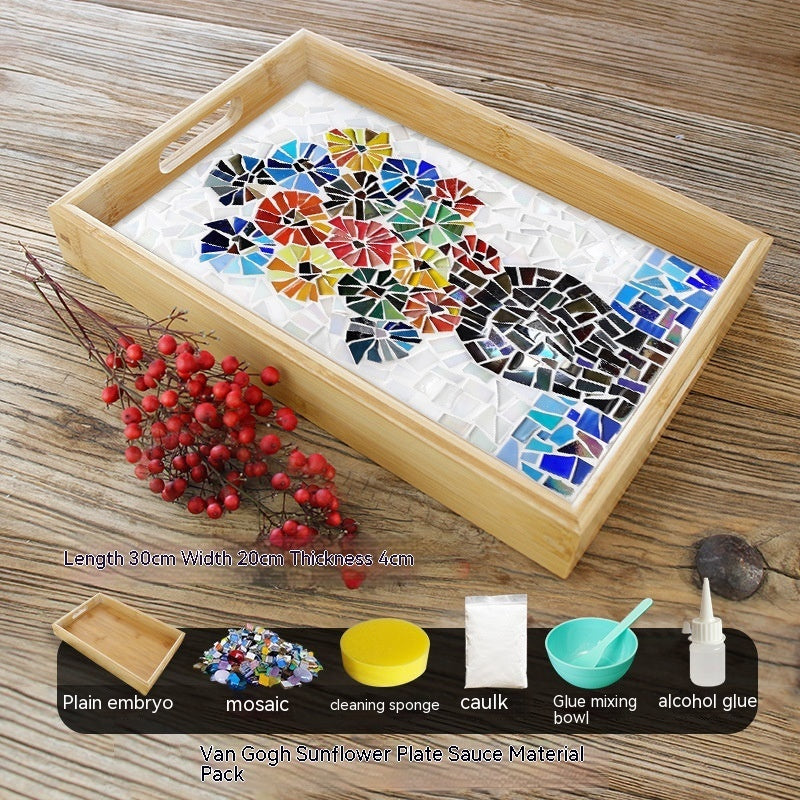 DIY Mosaic Fruit Tray Material Package Tea tray Cake Tray Food tray Fruit Tray handscraft pack material kit unique customized gift present for birthday aniversary handmade