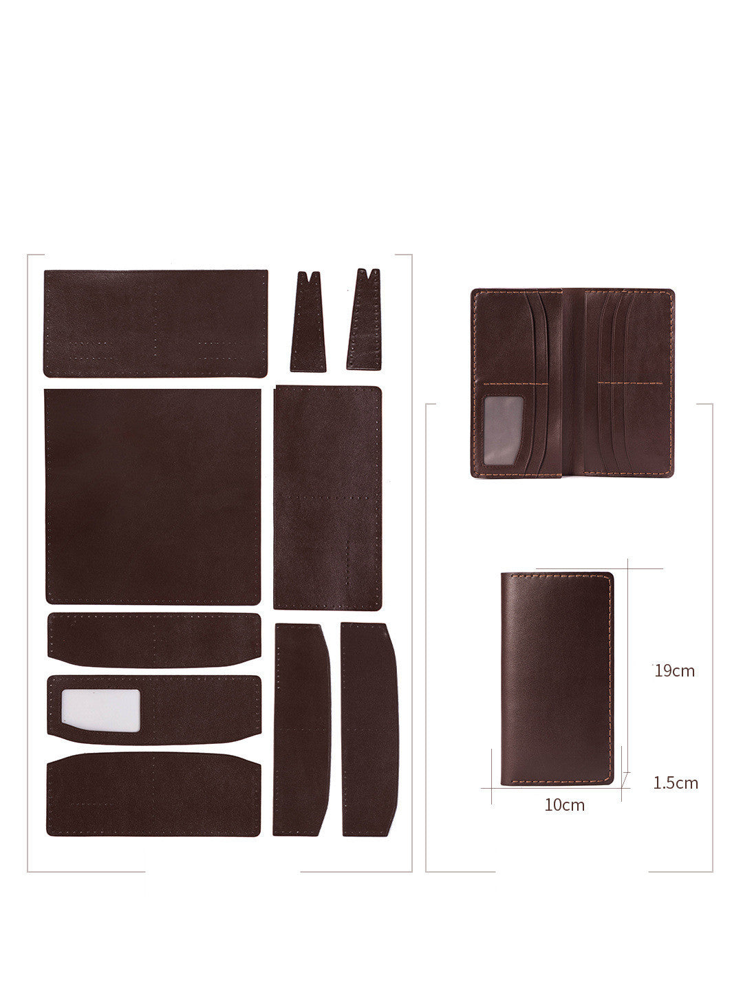 DIY Handmade Cowhide Long Wallet Material k