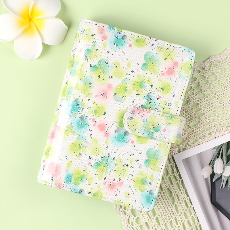 A6 Budget Binder - Floral Pattern with button (4 colors)