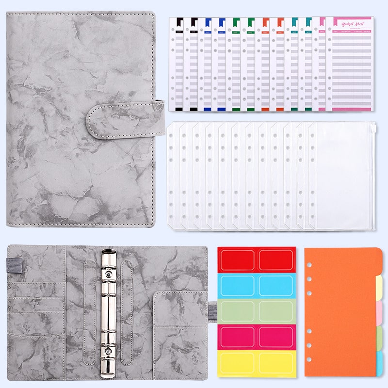 A6 Budget Binder - Marble Pattern (3 colors)