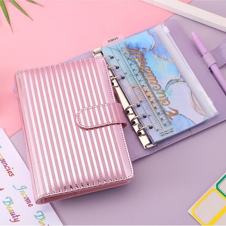 A6 Budget Binder - Stripe Pattern (4 colors)