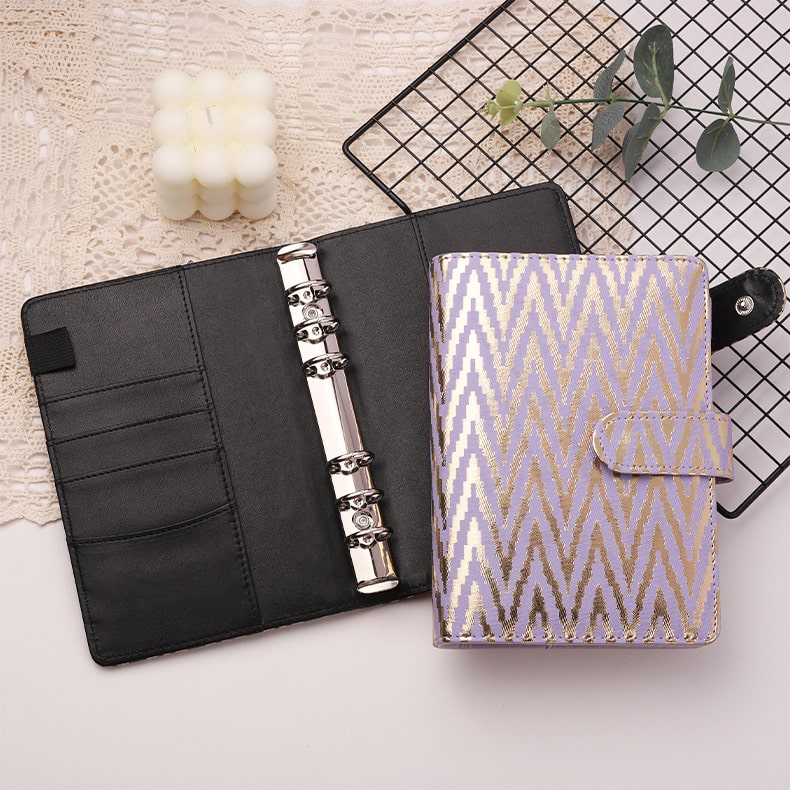 A6 Budget Binder - Zigzag Pattern with Button (2 colors)