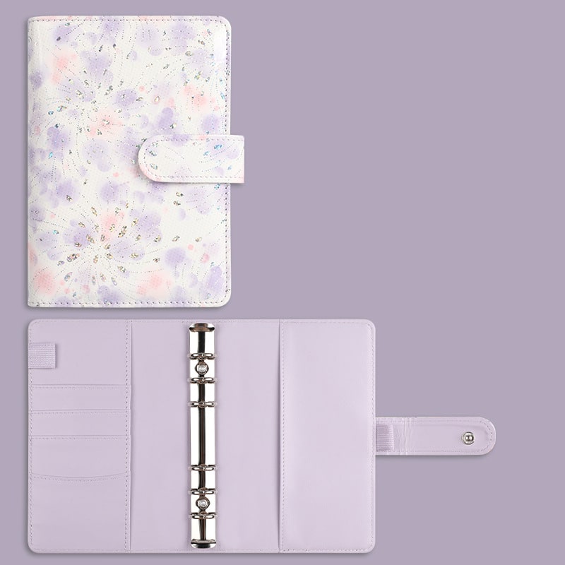 A6 Budget Binder - Floral Pattern with button (4 colors)