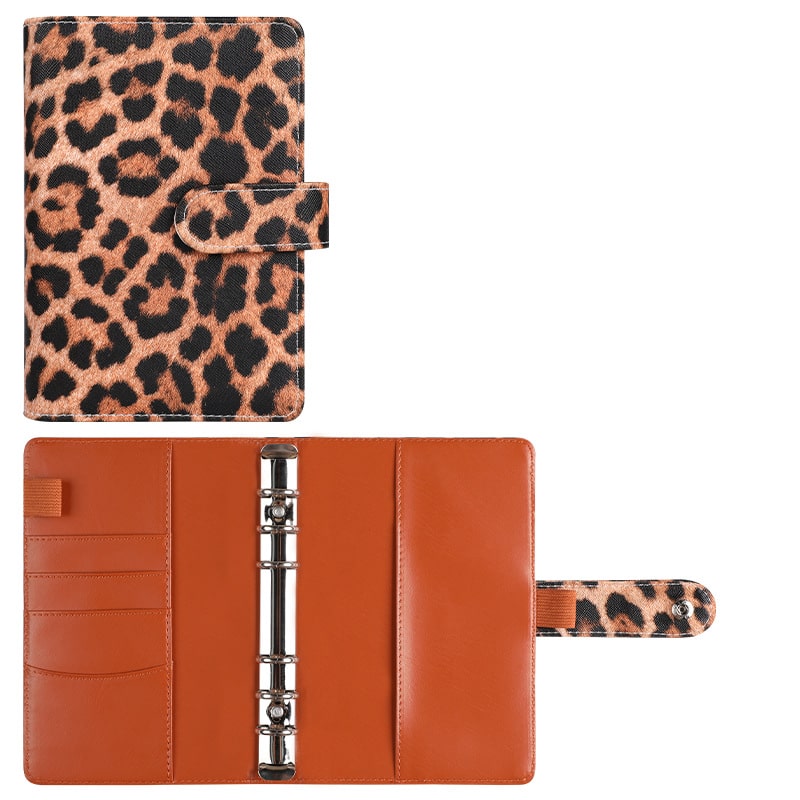 A6 Budget Binder - Leopard Print with Button (4 colors)