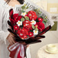 Red Hand-woven Wool Bouquet Mixed Artificial Flower Exquisite FINISHED PRODUCT