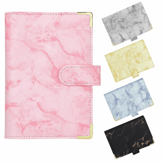 A6 Budget Binder - Marble Pattern with Corner Protector (5 colors)