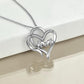 YFN Sterling Silver Elephant Heart-shaped Pendant For Mother and Child