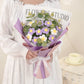 Ladies' 12-pc Knitted Wool Puff Flower Eternal Life Bouquet FINISHED PRODUCT