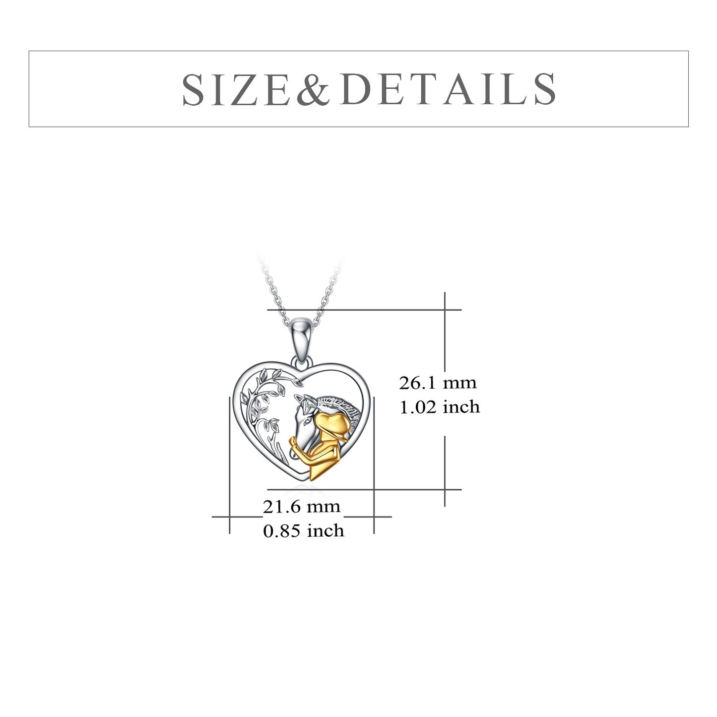 YFN Horse Boys / Girls Pendant Locket Necklace For Horse Lovers with front and back designs