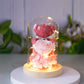 Eternal Preserved Rose Gift Box With Bear & Lights