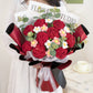 Red Hand-woven Wool Bouquet Mixed Artificial Flower Exquisite FINISHED PRODUCT