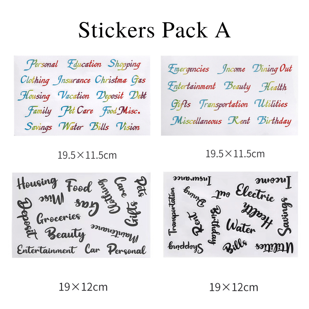 A6 Contents - Stickers (LOWER PRICE if buy with Budget Binder)