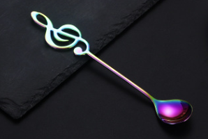 music note colorful stainless steel spoon colorful