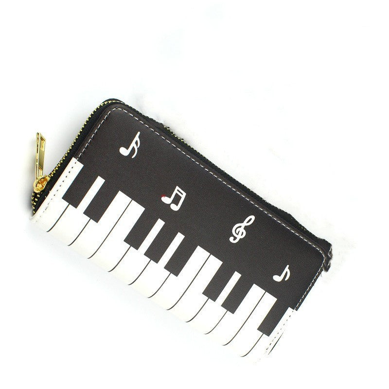 ladies piano keyboard long purse