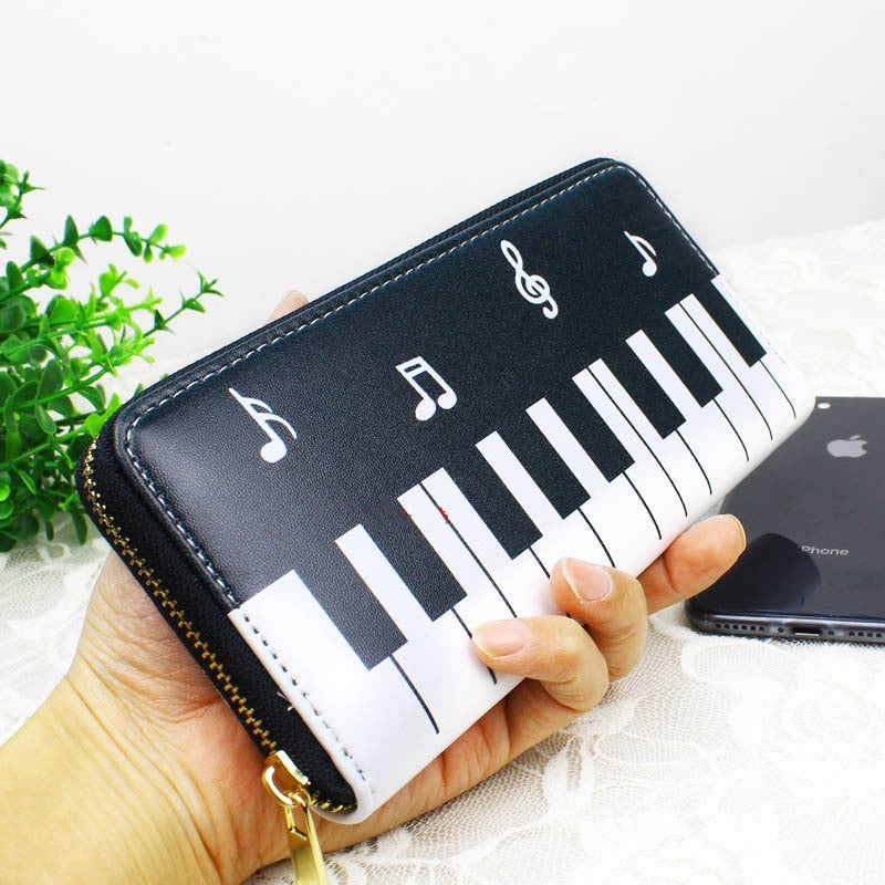 ladies piano keyboard long purse