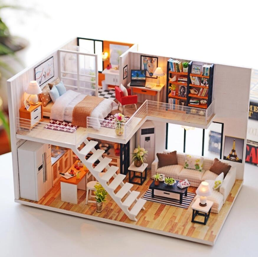 loft apartments dollhouse with furniture