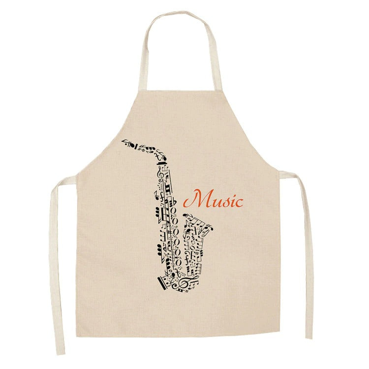 cotton linen musical kitchen apron 09