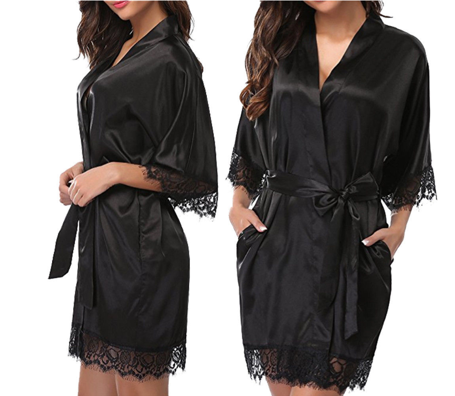 cozy satin plus size pajamas robe